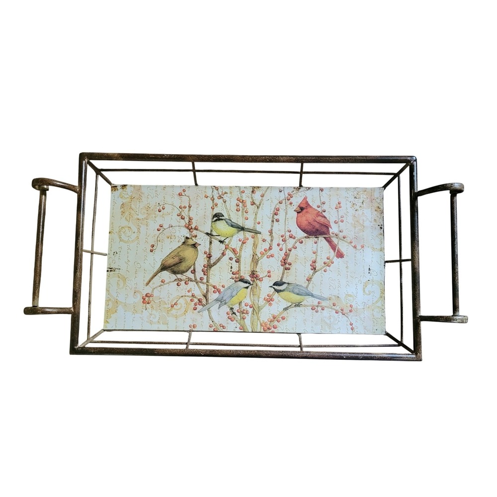 Tim Coffey Traditions Bird Tray‎ Large Metal Wire Rustic Farmhouse Decor